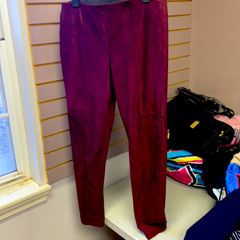 Maroon velvet pants